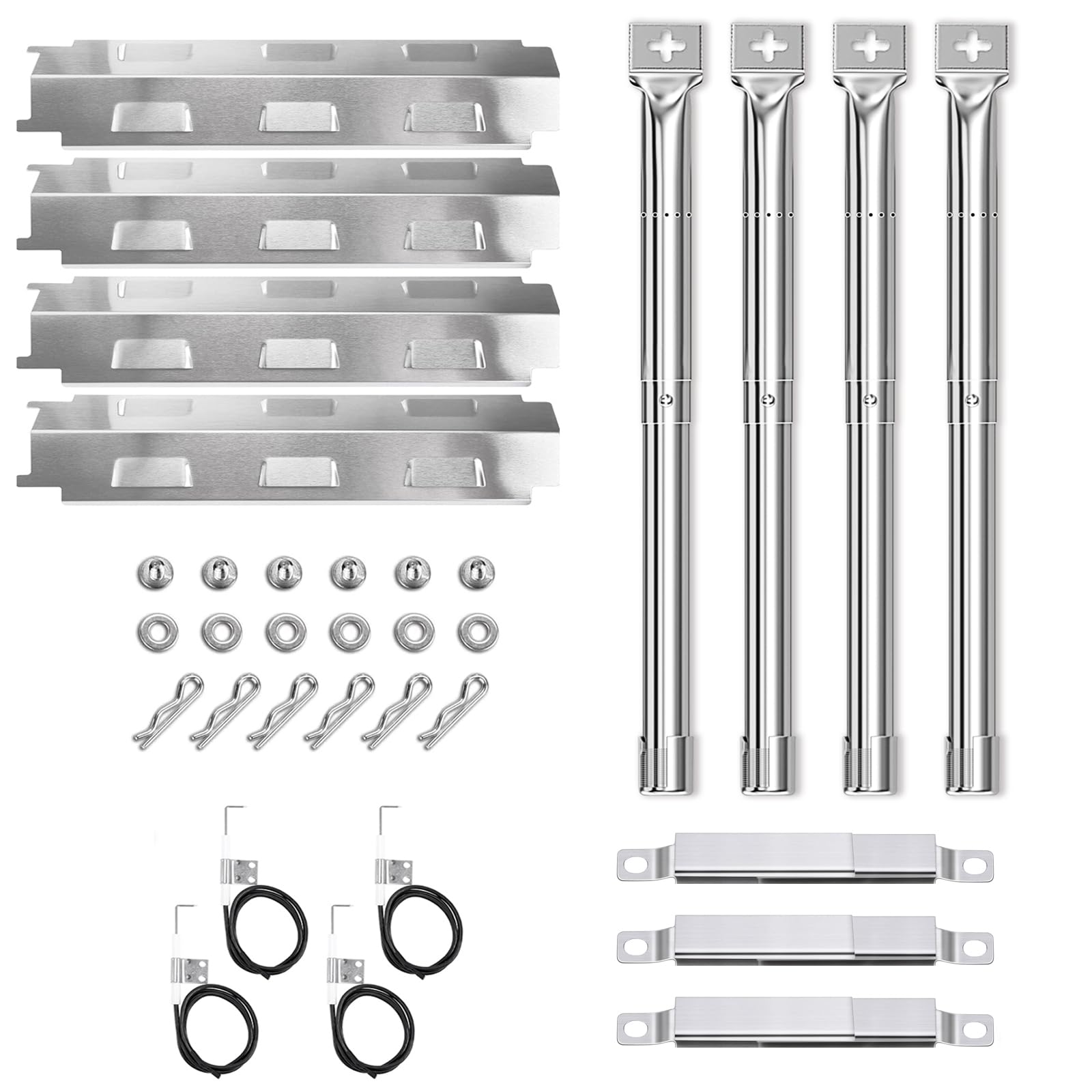 GFTIME Repair Kit Replacement For Charbroil 463420507, 463420509, 463460708, 463460710 Barbecue Gas Grill Models, Stainless Steel Burners, Carryover Crossover Tube, Heat Plate Flame Tamers