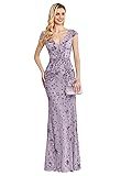 Womens Sequined Long Evening Gown Glamous
