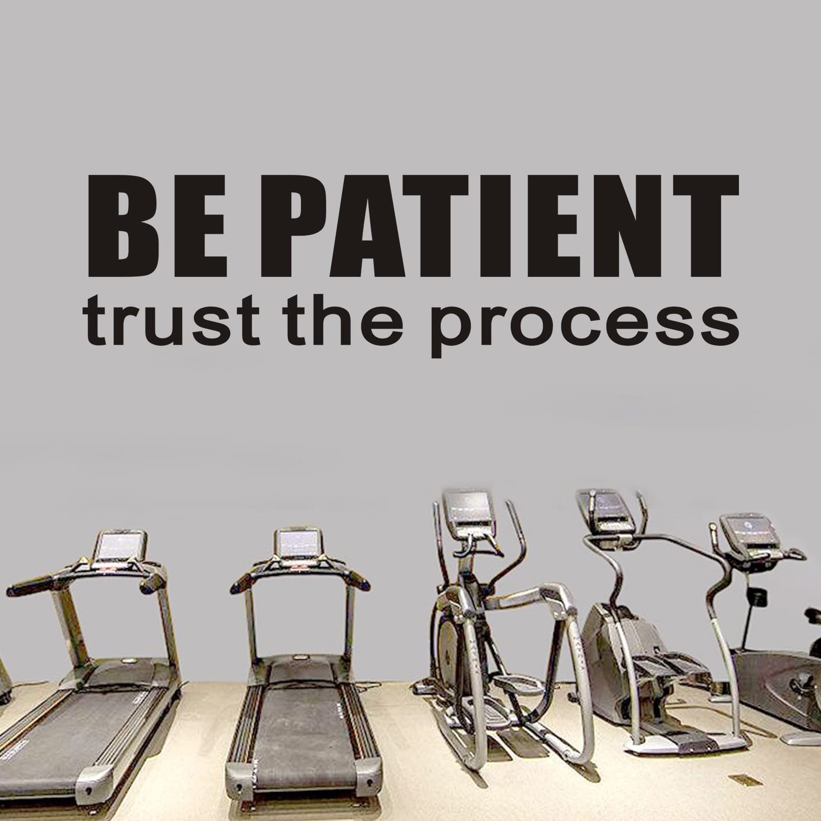 Inspirational Quotes Wall Stickers for Office: Motivational Gym School Classroom Garage Bedroom Vinyl Art Wall Decals - Be Patient Trust The Process 25" X 7"