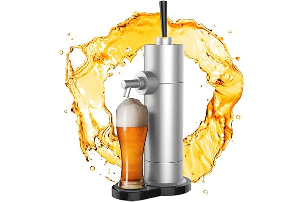 YJSG Beer Draft Dispenser,Beer Foam Machine,Canned Beer Draft System,Beer Foam Maker,Beer Tap,Mini Kegerator,Converts Any Can Into Draft for Beer Bars,A Great Gift for Beer Lovers,Silver