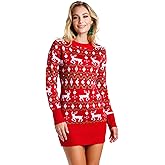 Tipsy Elves Christmas Sweater Dresses for Women - Cute Winter Themed Dresses - Instant Holiday Outfits