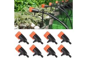 RedChili Drip Irrigation Inline Dripper for 1/4" Drip Irrigation Tubing, 35 Pieces Adjustable Drip Emitters Micro Drippers for Drip Irrigation Gardening System Maintain Constant Flow