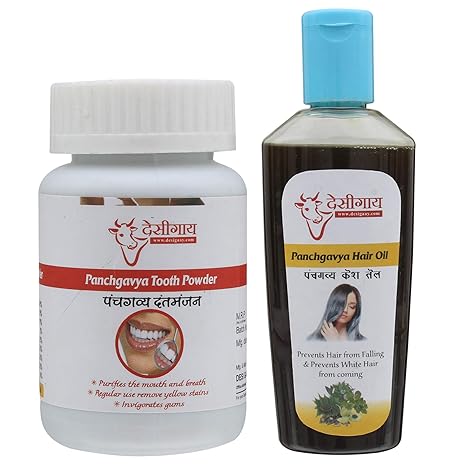 Desi Gaay Toothpaste For Healthy Gums And Hair Oil For Damaged