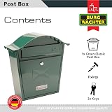 Burg-Wächter MB01G Green Classic Wall Mounted Galvanised Steel Lockable Post Box view 3
