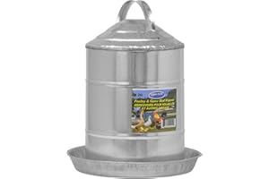 FARM-TUFF Galvanized Poultry Waterer, 2 Gallon Capacity - Double-Wall Poultry Fountain with Cone Top - Automatic Gravity-Fed Water Dispenser for Chickens, Ducks & Game Birds