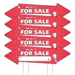 For Sale Red Arrow Signs with Stakes-16 x 5 in