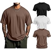 Huukeay 3 Pack Men's Big & Tall Short Sleeve Shirts, Plus Size Crew Neck Tees Basic Moisture Wicking Summer Solid Tops