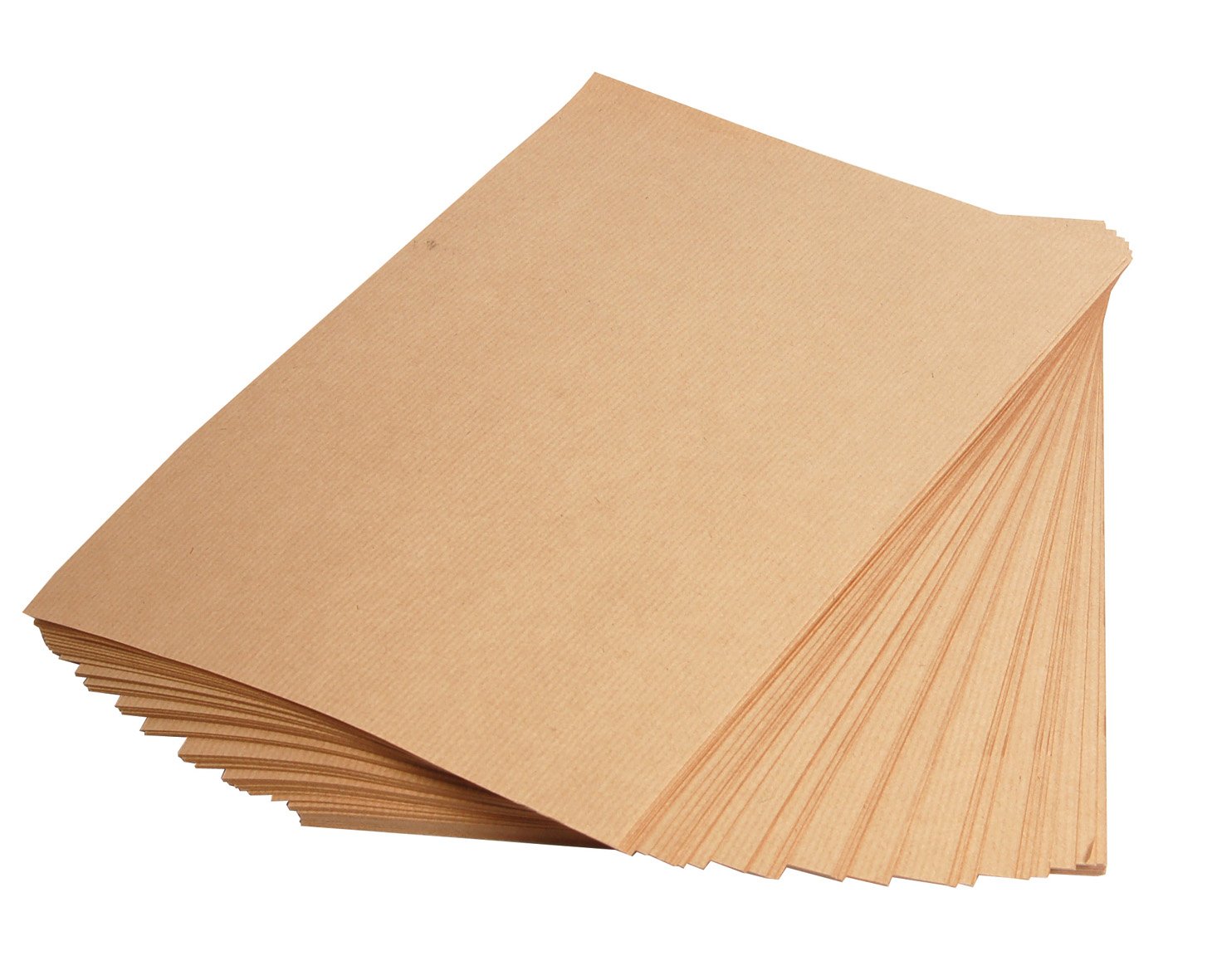 Clairefontaine - Ref 396004C - Kraft Paper (100 Sheets) - A4 (297 x 210mm) Sized - Natural Brown, Smooth Side & Ribbed Side, 90gsm Paper, Acid Free, pH Neutral