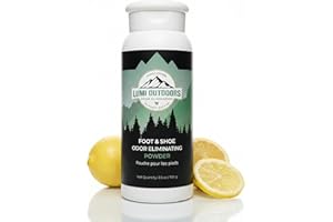 Natural Foot Powder Shoe Deodorizer & Shoe Odor Eliminator - Talc Free Foot Deodorant by Lumi Outdoors