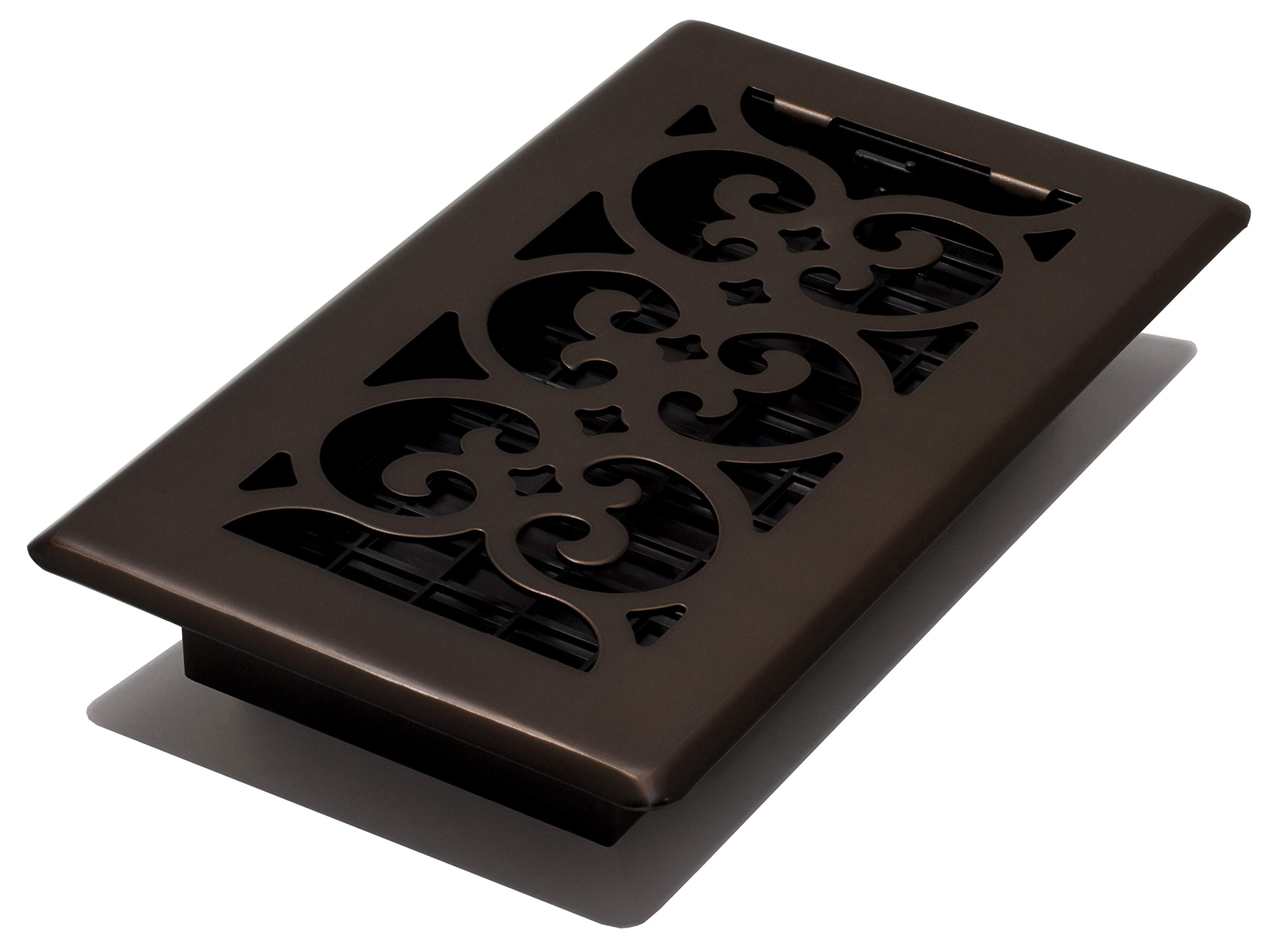 Decor Grates SPH408-RB Scroll Floor Register, Rubbed Bronze Finish, 4x8 Inches