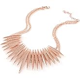 MOLOCH Sparkling Druzy Leaf Choker Necklace Fashion Gold-Tone Collar Necklace Bib Statement Chunky Tribal Necklace Woman Jewelry