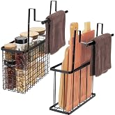 YMCCOOL 2 Pack Cabinet Door Organizer,Over The Cabinet Door Organizer with Towel Bars,Hang Over Cabinet Door Storage, Kitchen Cabinet Door Organizer for Cutting Board, Baking Sheet, Foil, Plastic Wrap