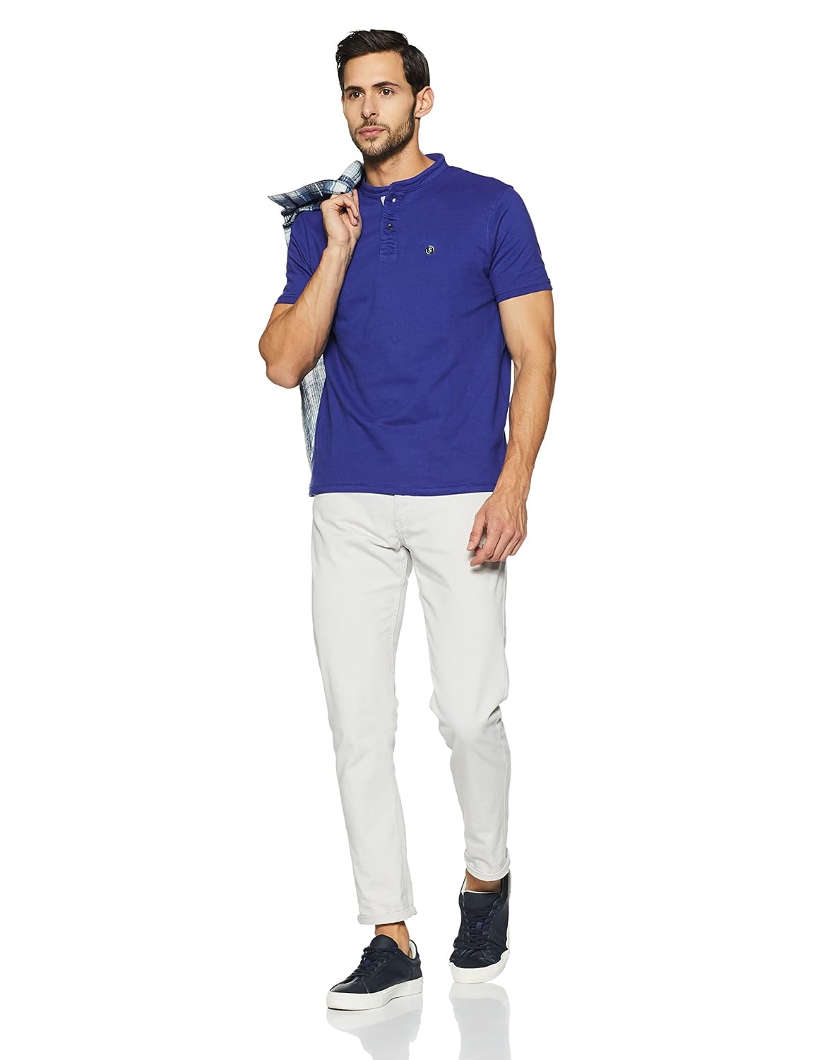 symbol amazon brand men's chinese collar cotton polo t-shirt