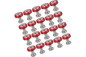 Partuto 20 Pcs Car Motorcycle Red M6 Fender Bumper Washer Bolt Nuts Kit Aluminum Alloy Engine Bay Fastener Replacement
