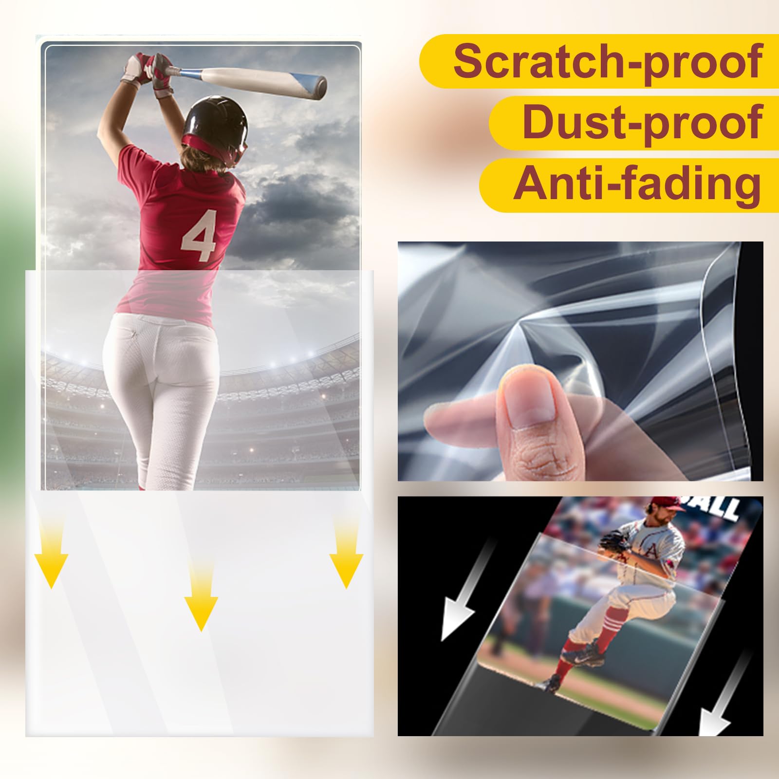 1000 Counts Card Sleeves Top Loaders for Trading Cards, Penny Soft Sleeves Baseball Card Sleeves Protectors Fit for Sports Cards, Football, Game Card