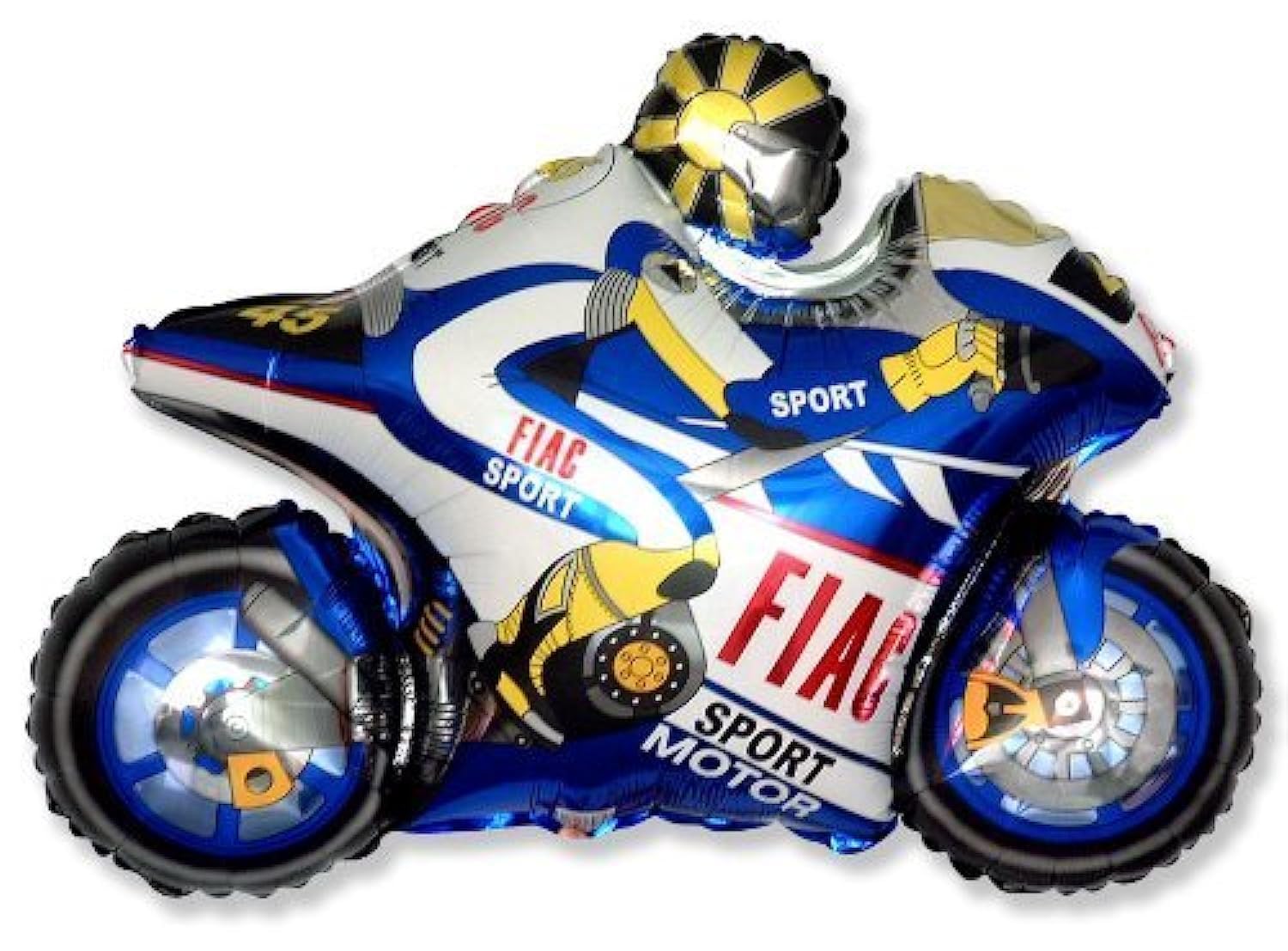 Toyland® Moto Racing Motorbike Balloon 26" Foil Balloon - Blue