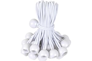 KINTKITA Toggle Ball Bungee Cord 4 Inch,White Tarp Bungee Ball Cords Tie Down Heavy Duty for Outdoor Canopy,Tents, Cargo, Shelter, Gazebo with UV-Resistant (30 PCS)