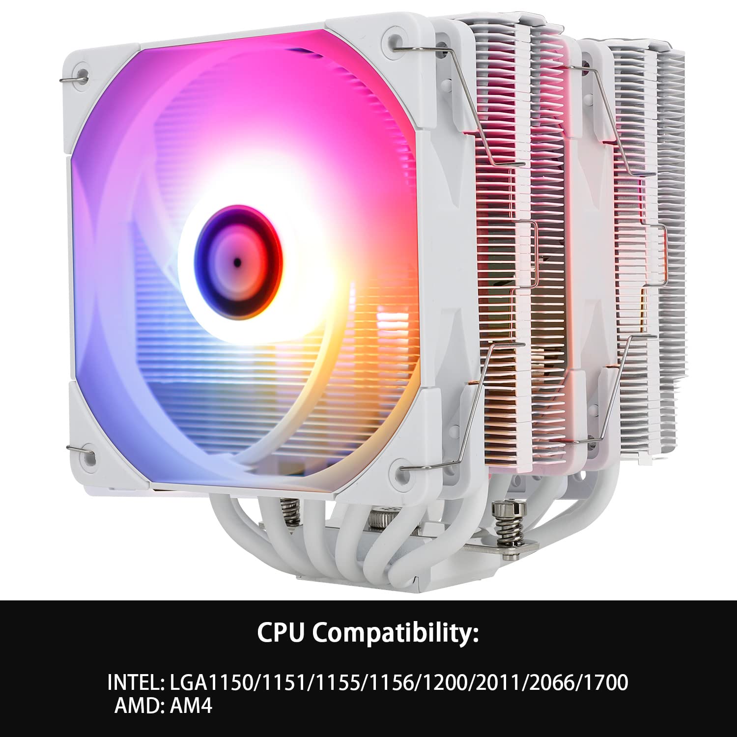 Thermalright Peerless Assassin 120 CPU Air Cooler, 6 Heat Pipes, Dual 120mm TL-C12W-S PWM Fan,Aluminium Heatsink Cover, AGHP Technology, for AMD AM4/Intel LGA 1150/1151/1200/2011 (PA120 White ARGB)