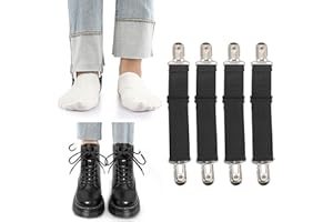 4pcs Adjustable Boot Straps, Elastic Non Slip Cinch Clip Elastic Clips for Clothes Motorcycle Boot Straps for Women and Men