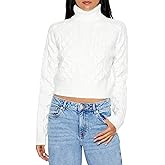 Forever 21 Womens Cropped Cable Knit Turtleneck Sweater