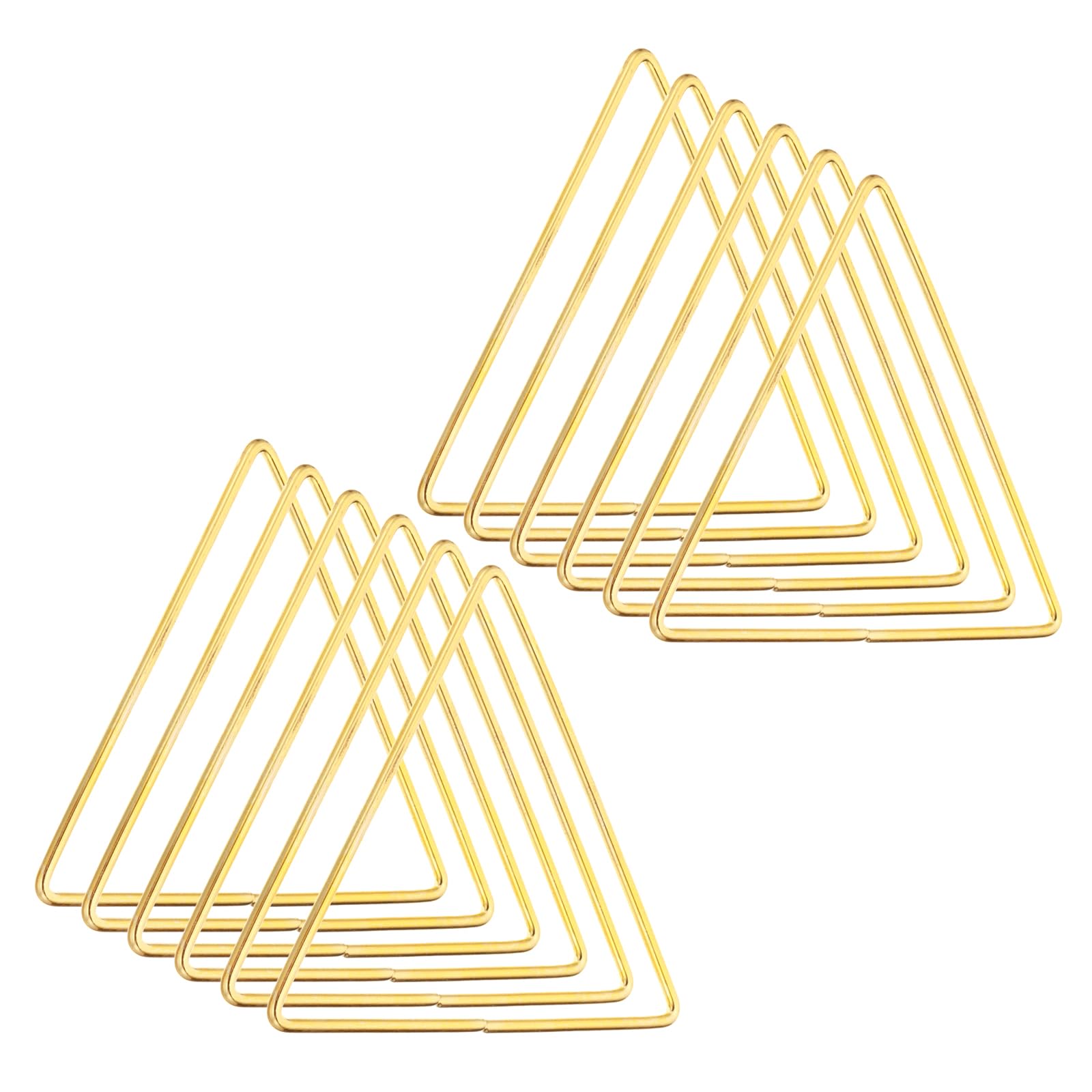 PATIKIL 4 Inch Triangle Dream Catcher Rings, 12 Pcs Metal Christmas Macrame Wreath Floral Ring Hoop for Home DIY Craft Wedding Wall Hanging Decorations, Gold Tone
