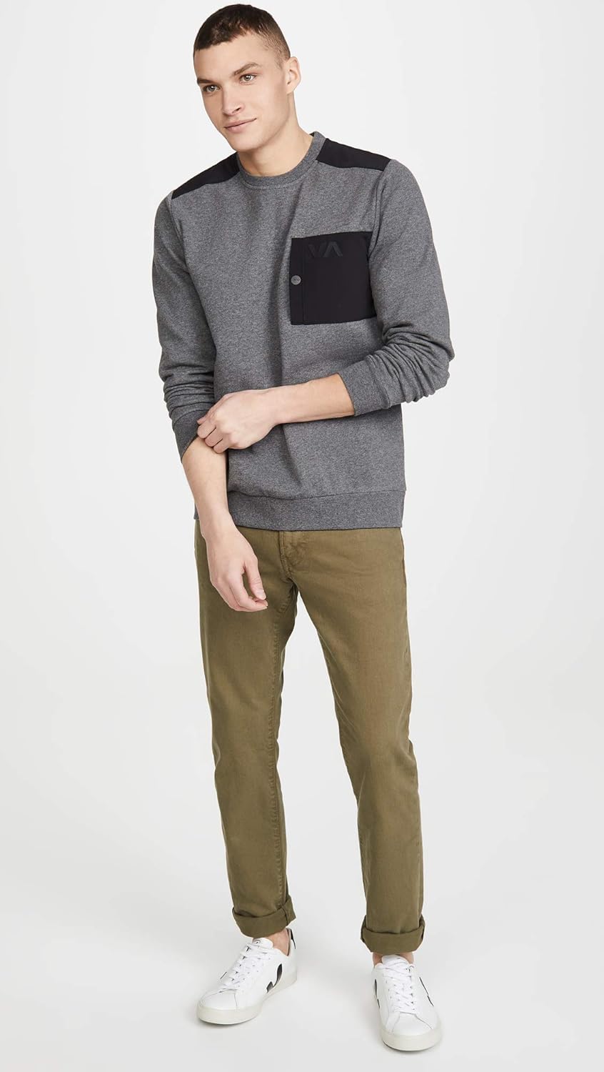 RVCA Men's Hybrid Crew Sweatshirt: Clothing