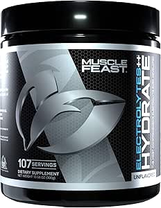 Muscle Feast Hydrate Electrolyte Powder All Natural Keto Zero Calories Eliminate Muscle Cramping Made With Electrolyte Powder Tm 107 Servings 300 Gram Unflavored Health Household Amazon Com