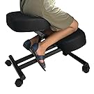 Sleekform Kneeling Chair for Perfect Posture | Ergonomic Knee Stool Relieving Back & Neck Pain | Adjustable Height, Rolling Wheels for Office & Home | 4" Soft Comfortable Cushions & Washable Mesh