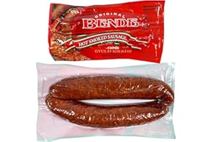 RODEO FOOD Hot Hungarian Brand Smoked Sausage, "Csipos Gyulai Kolbasz", 2 Links per Pack
