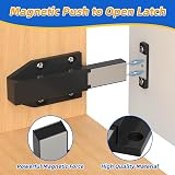 Jiayi Push to Open Door Catches 4 Pack Black Cabinet Latches Magnetic Push Door view 4