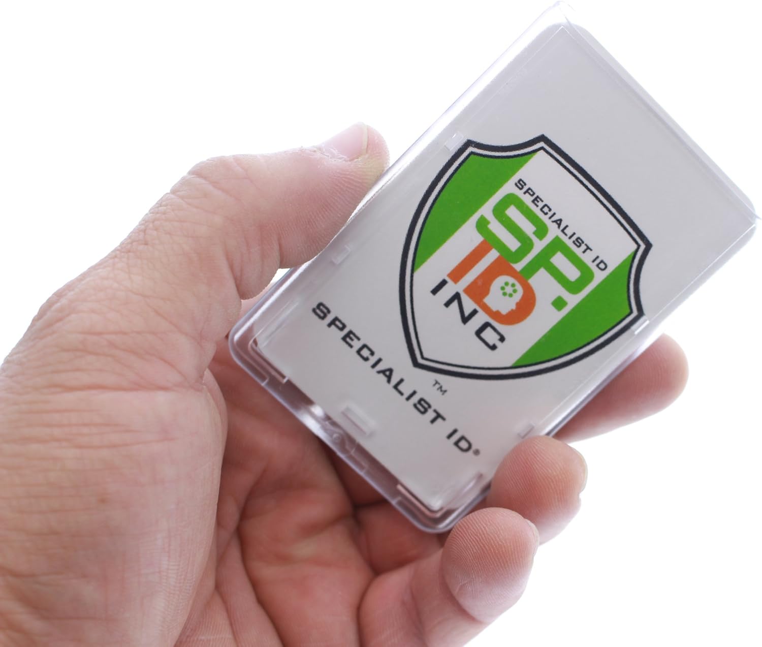 Specialist ID, Slim Heavy Duty Badge Holders, Hard Plastic Polycarbonate (Holds 1 Card) Rigid Top Load Single Card Case - Image 4