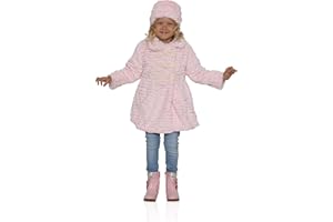 Widgeon Little Girls' 3 Bow Faux Fur Coat with Hat