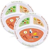 Eaasty 2 Pcs Bariatric Plates for Portion Control, Portion Control Plate for Weight Loss Diet Bariatric Divided Nutrition Con