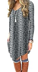 DEARCASE T-Shirt Dress for Women Long Sleeve