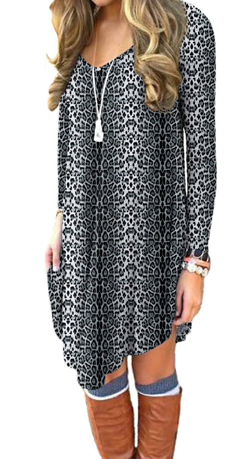 DEARCASE T-Shirt Dress for Women Long Sleeve