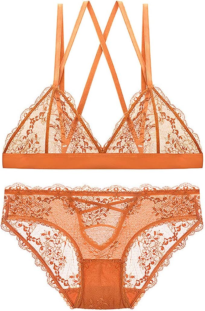 Joyfeel Women Bralette 2 Piece Sexy Bra and Panty Sets Wireless Bra