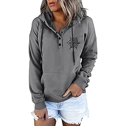 JJHAEVDY Womens Puppy Paw Prints Casual Hoodie