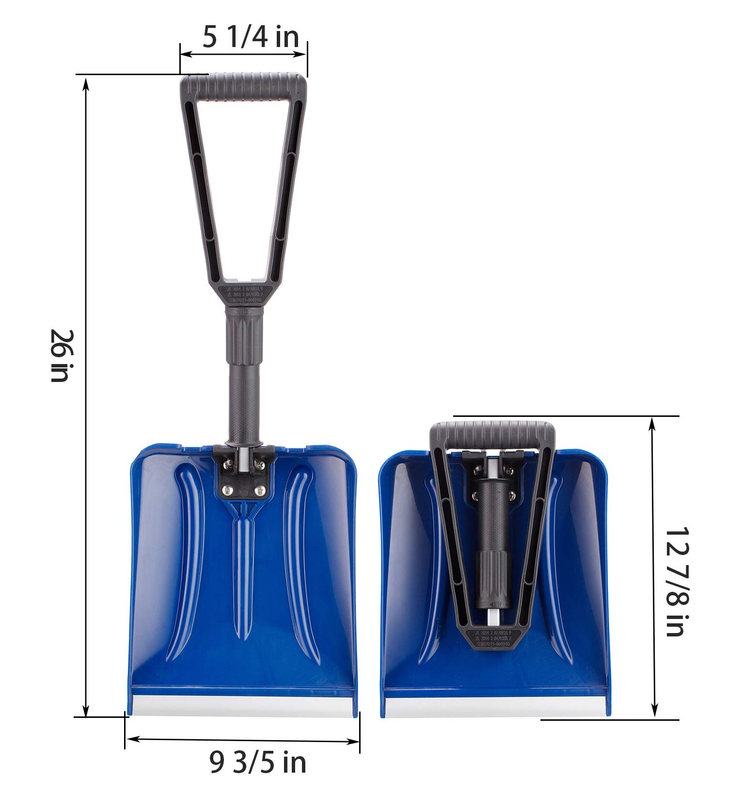 ELIVERN Folding Snow Shovel, Compact Snow Shovel with Comfortable D-Grip Handle and Durable Aluminum Edge Blade, 13\