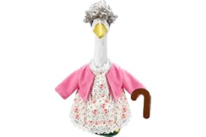 ComfyKit 1 Set Old Lady Porch Goose Outfit for 100th Day of School Anniversary Porch Goose Clothes for 23" H Outdoor Yard Law