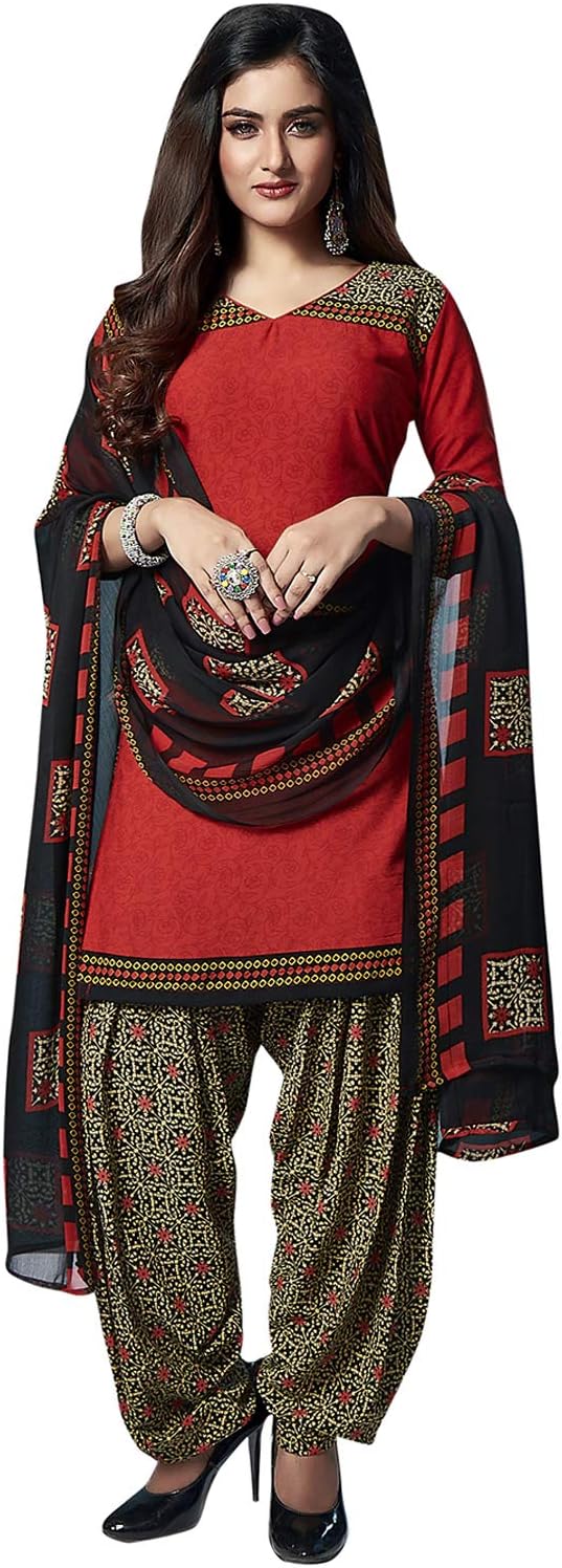 Women's Crepe/Synthetic Patiala Dress Material GSSIWEDM6120