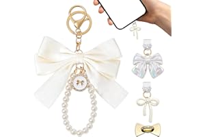 3Pcs Dust Plug Charm Chain Set for Kindle, Including Cute Bow Decor with Hook & 2Pcs Type-C Anti-Dust Plugs, Decorative and P
