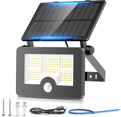 OHAYORI Solar Security Lights Outdoor 122LED 4 Modes USB Rechargeable