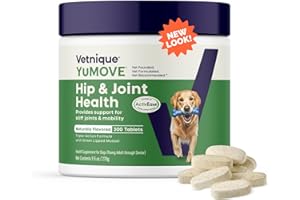 YuMOVE Hip & Joint Supplement for Dogs with Glucosamine, Hyaluronic Acid, Green Lipped Mussel & Omega 3 Joint Supplement - Regular or Advanced Strength (300ct, Chewable Tablets)