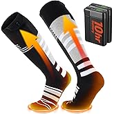 SURGOAL 8000mAh*2 Heated Socks, Up to 10-Hour Battery Runtime Rechargeable Electric Socks | Cold Weather Foot Warmer Socks for Men Women | Outdoor Hunting Skiing Camping Hiking, Non-APP Control