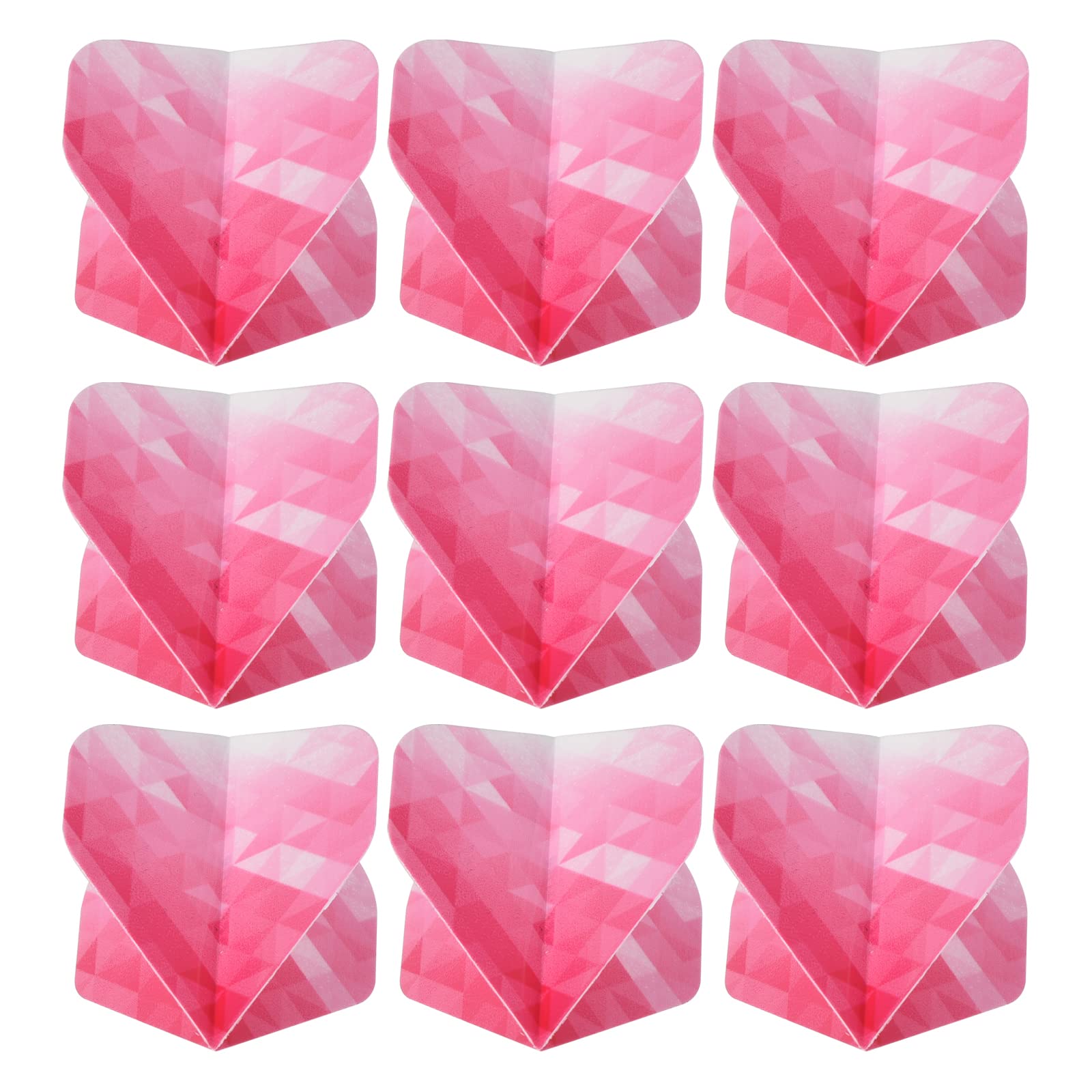 PATIKIL Dart Flights, 9 Pack PET Standard Darts Accessories Replacement Parts for Soft Tip Steel Tip, Geometric Style, Pink, White