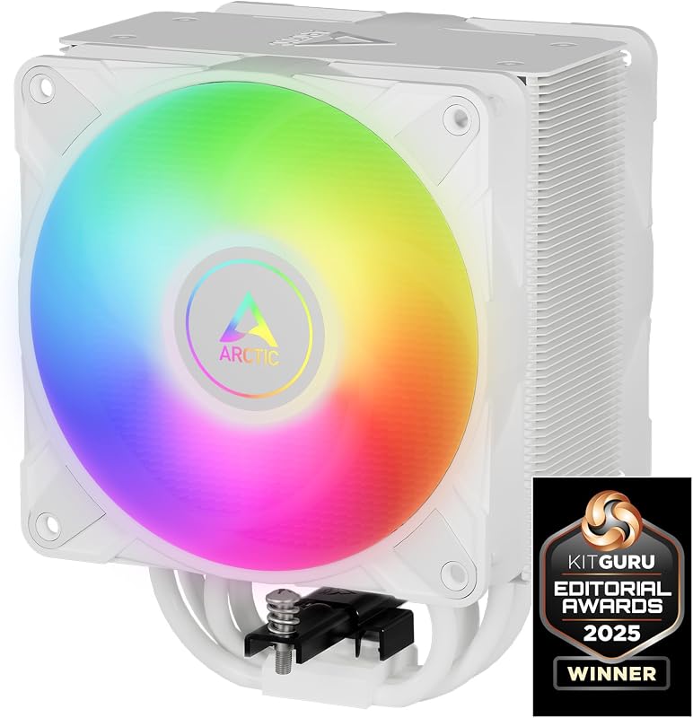 Freezer 36 A-RGB - Ventoinha CPU de torre única com Push-Pull, duas ventoinhas P de 120mm com pressão otimizada, rolamento fluidodinamic, 200-2000 RPM, 4 heatpipes, incluindo MX-6 - Branco