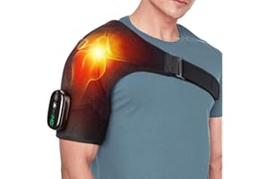 Cordless Shoulder Heating Pad, Heated Shoulder Wrap with Vibration, Left Right Shoulder Massager Heated Shoulder Brace for Wo