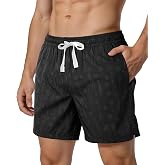FreSprtti Men's Swim Trunks, 2 in 1 Board Shorts Swimsuit Quick Dry Beach Shorts with Pockets Compression Liner Bathing Suits