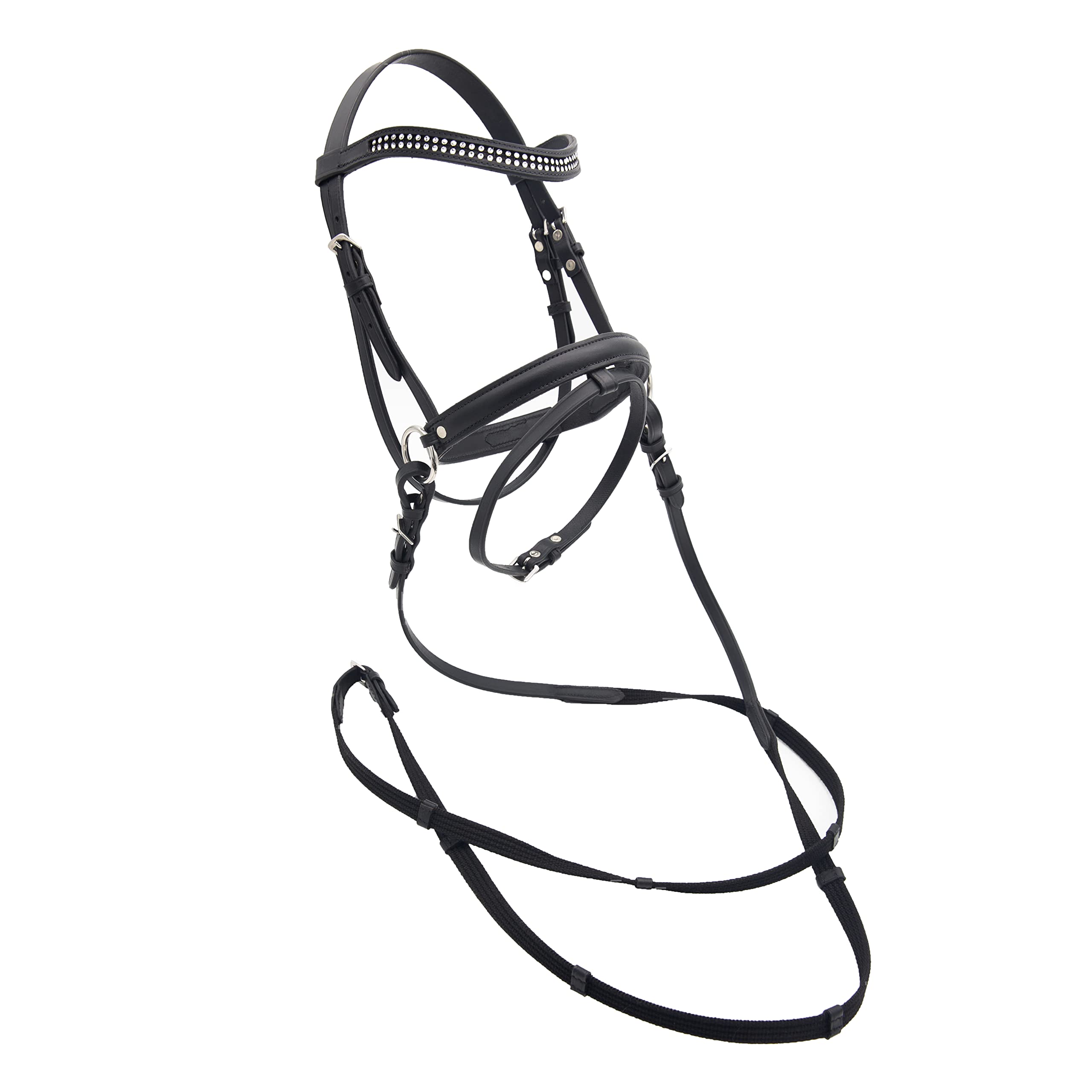 PFIFF Hobby Horsing 103111 Bitless Snaffle for Hobby Horse Play Horse Plush Horse Black