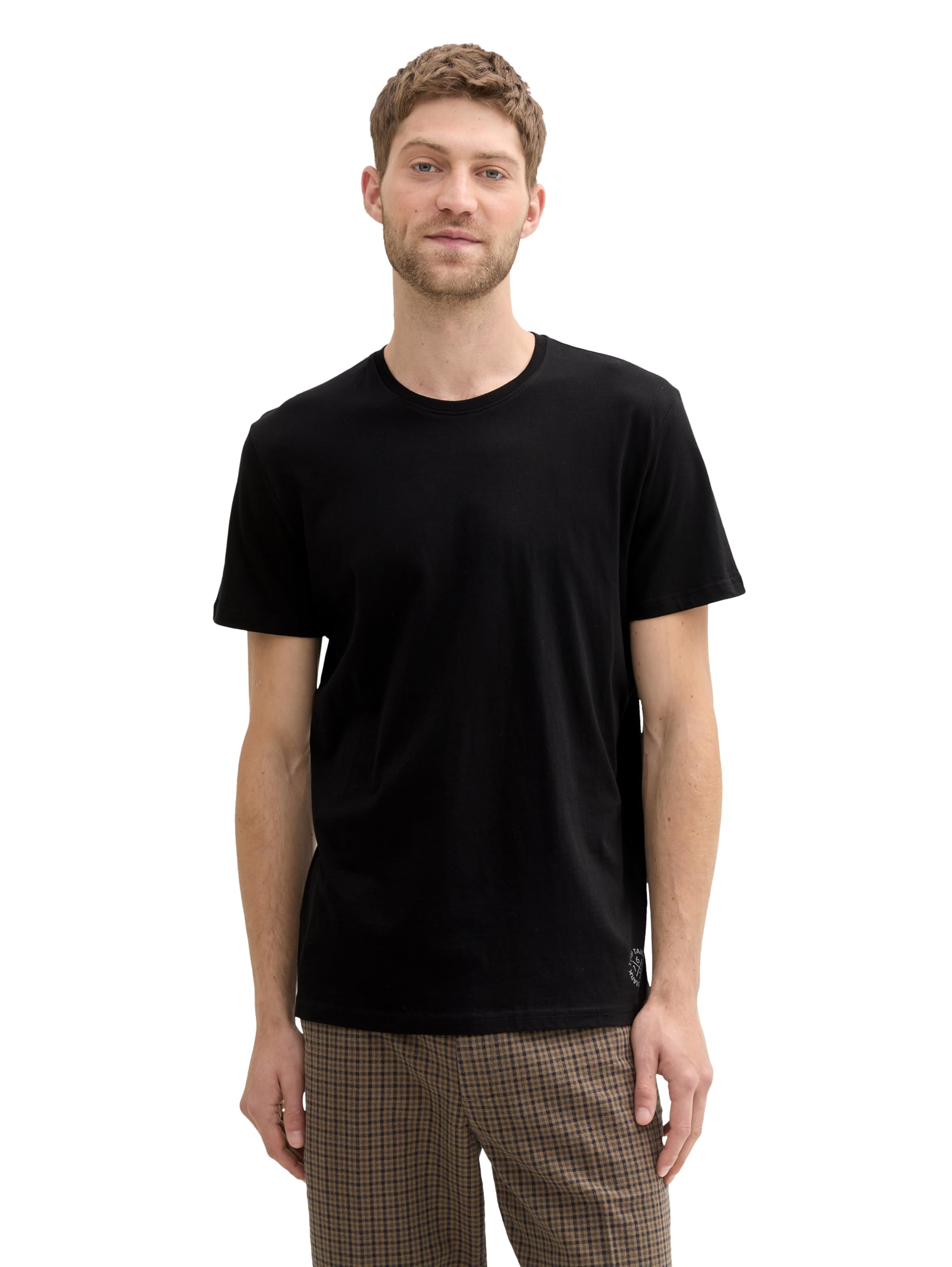 TOM TAILOR Herren Crewneck T-Shirt im Doppelpack, 29999 - Black, S 4